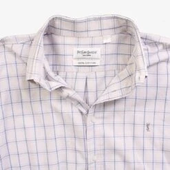 Yves Saint Laurent Vintage Shirt - Blue Check -Vintages Shop IMG 1764 cut 151e779a 420d 4443 b360 25ecb5dd6273