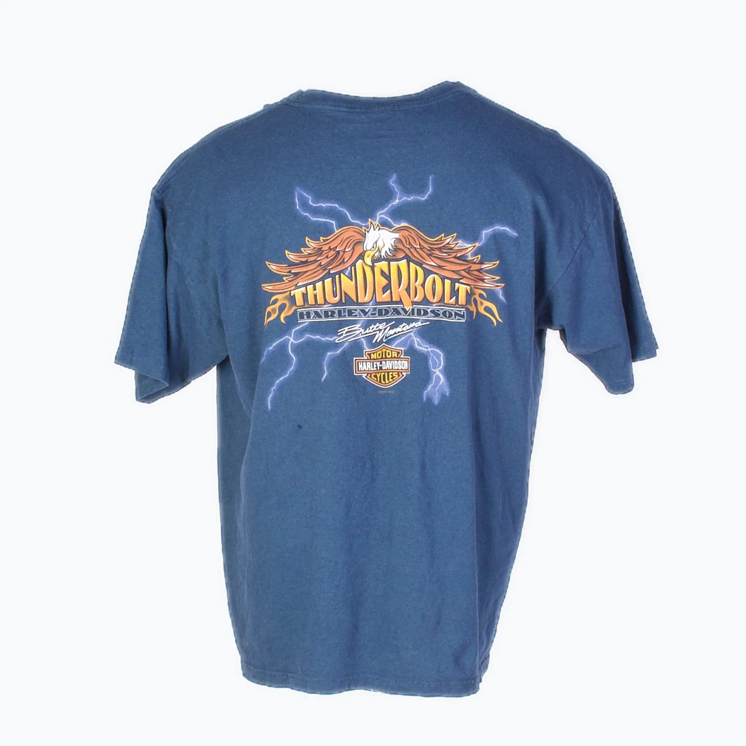 Vintage Harley Davidson 'Thunderbolt' T-Shirt - Blue 2 Vintage Harley Davidson 'Thunderbolt' T-Shirt - Blue - Image 2