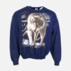 Vintage Wolf Graphic Sweatshirt - Navy
