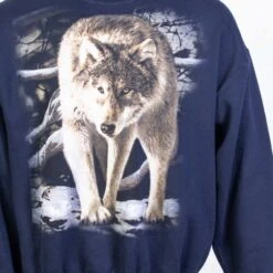 Vintage Wolf Graphic Sweatshirt - Navy -Vintages Shop IMG 3326