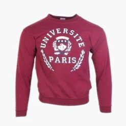 Vintage 'Paris University' Graphic Sweatshirt - Red