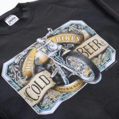 'Hot Bikes Cold Beer' Sweatshirt -Vintages Shop SHOP 0942 cut